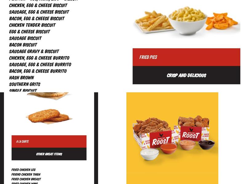 Raise the Roost Menu