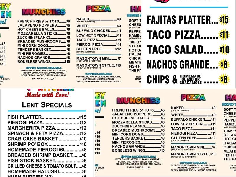 Low Key Kitchen Menu