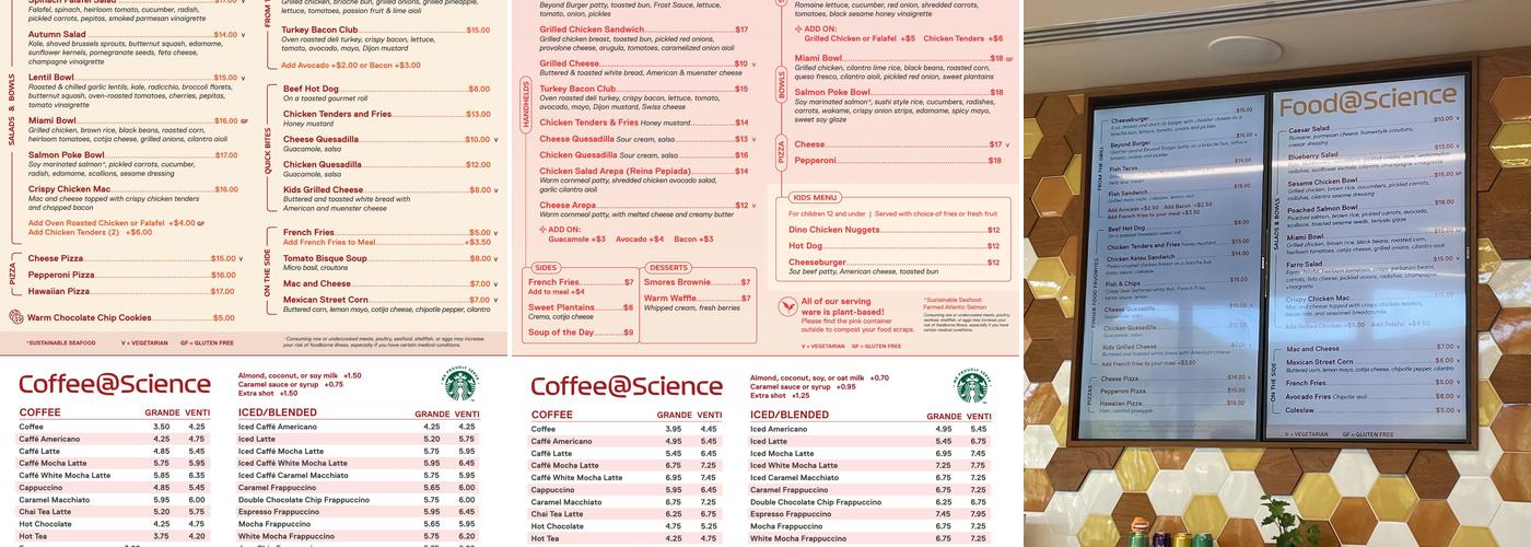 Food@Science Menu
