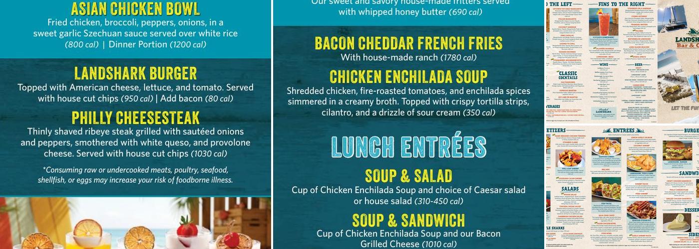 LandShark Bar & Grill - Miramar Beach Menu