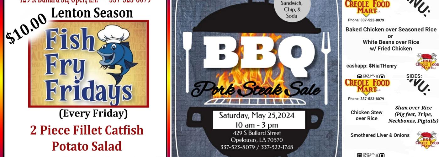 H&H Creole Food Mart Menu