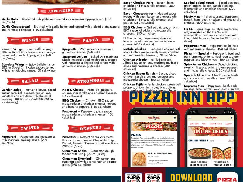 Pizza Inn Menu