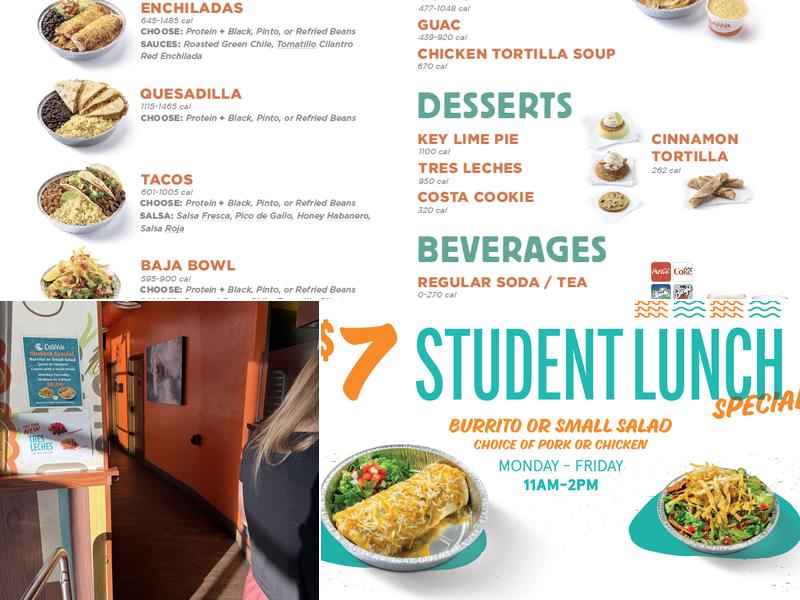 Costa Vida Menu