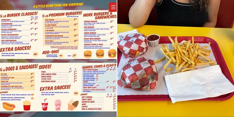 Zane Burger Menu