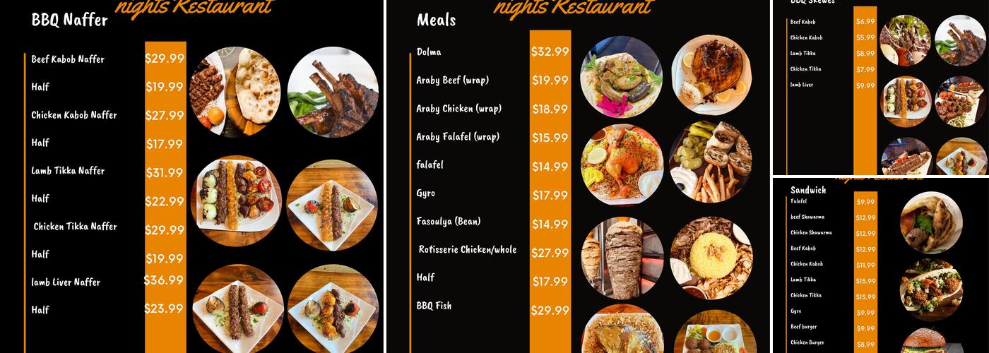 Sumer Nights Menu