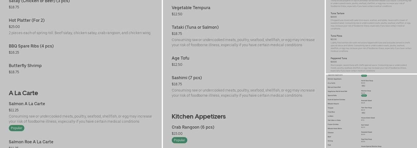 Mikado Asian Bistro & Bar Menu