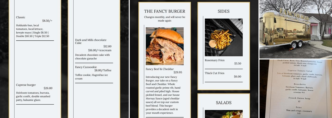 Fancy Burger Menu