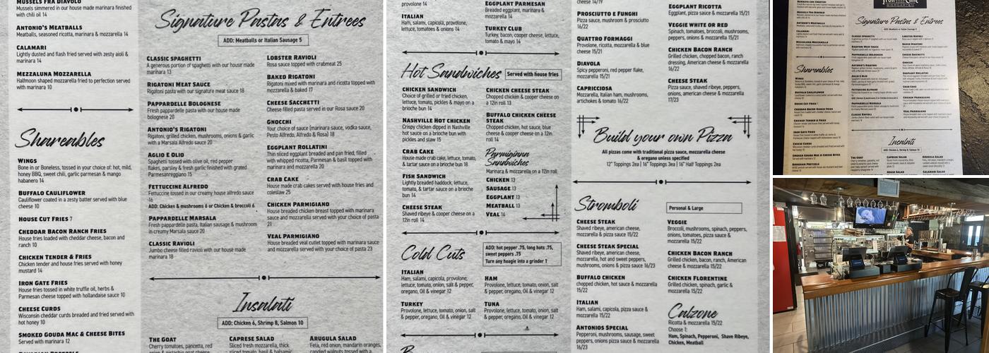 Antonio’s Trattoria Menu