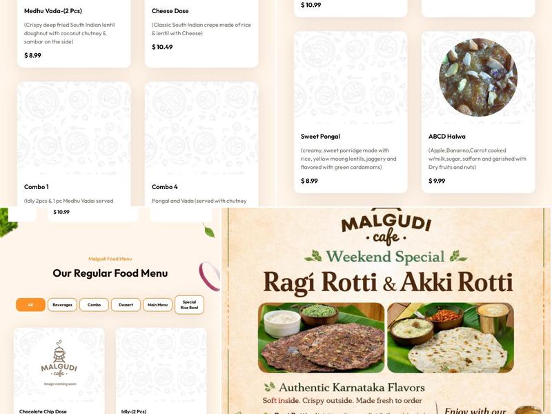 Malgudi Cafe Menu