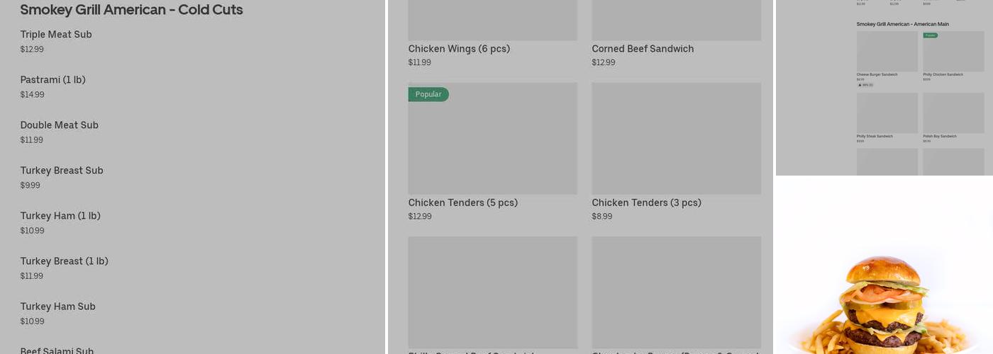 The Smokey Grill and deli Menu