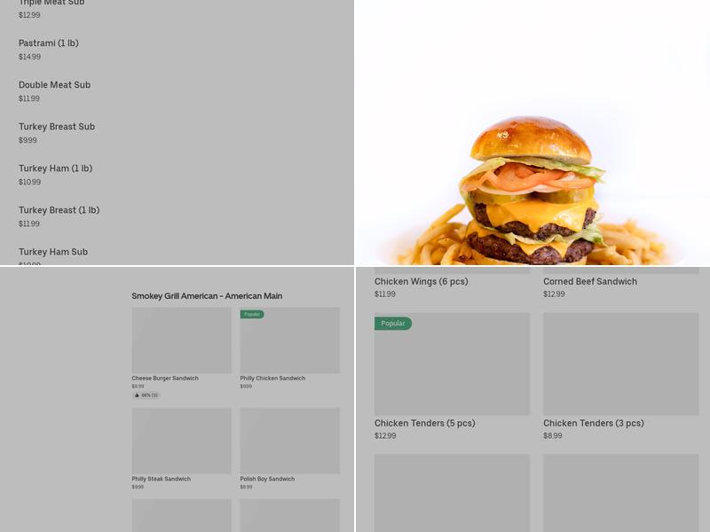 The Smokey Grill and deli Menu