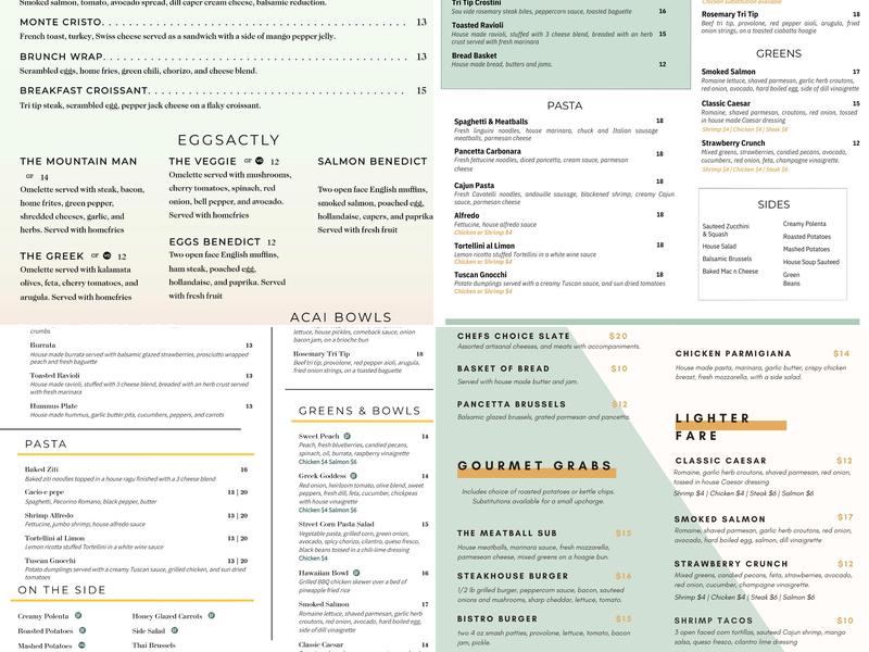 Studio 6 Bistro Menu