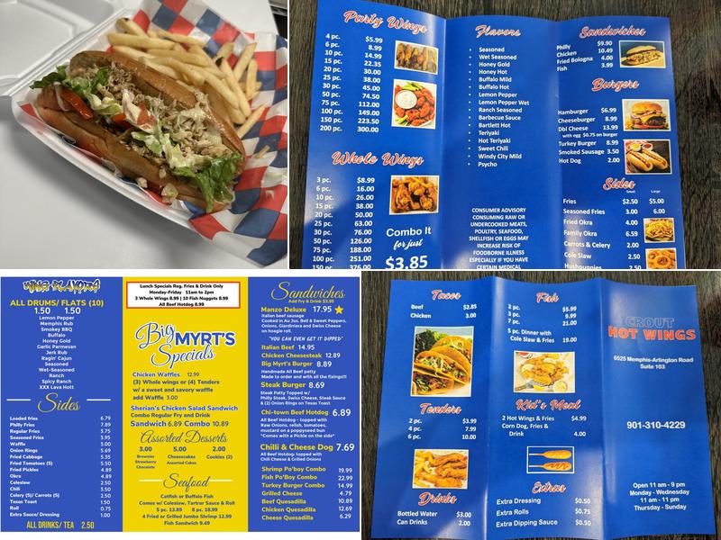 Crout Hot Wings Menu