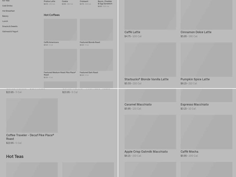 Starbucks Menu