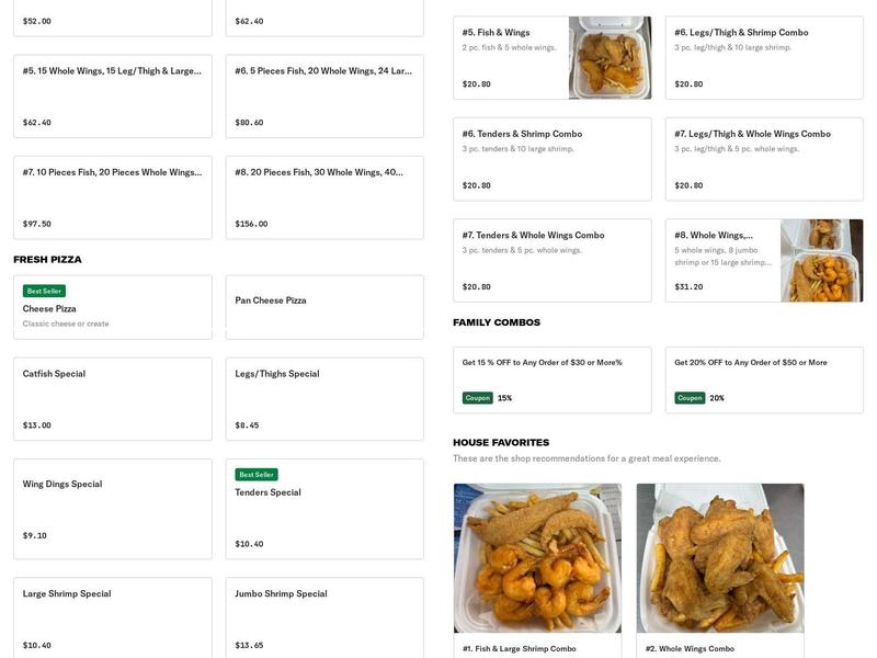 Billy’s Fish & Chicken Menu