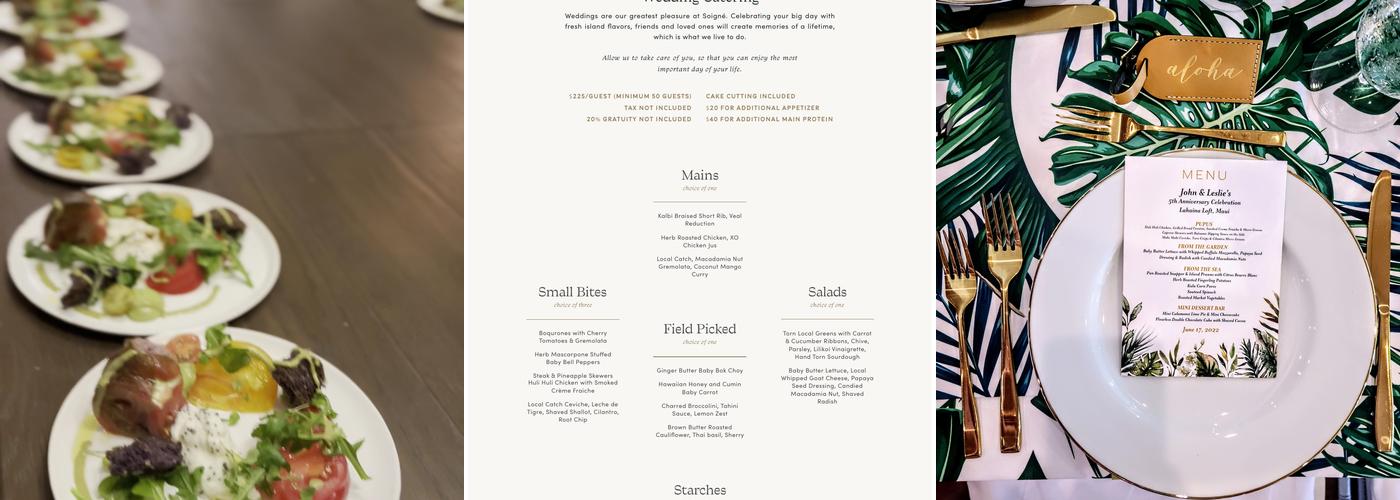 Soigne Maui Menu