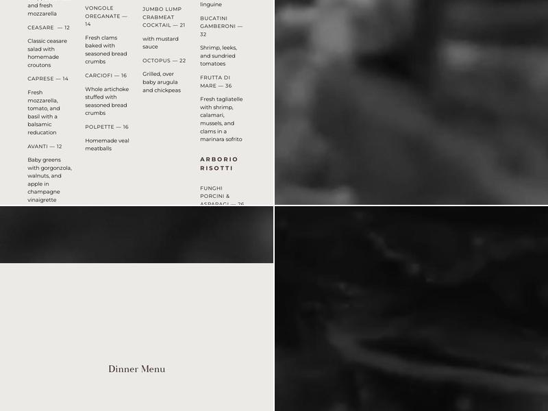 Avanti Menu