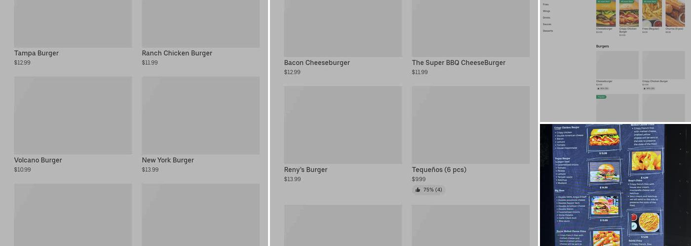 RENY’S BURGER Menu