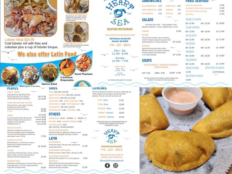 Heart of the Sea Menu