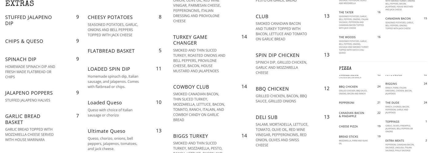 Halagains Menu