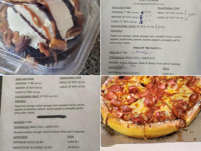 Calabrese Pizzeria Menu