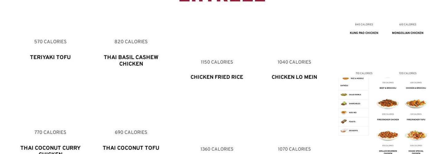 Pei Wei Asian Express Menu