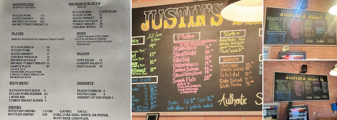 Justin's Delta Q Menu