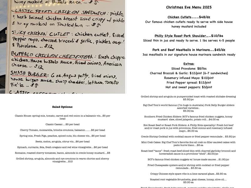 Philly Hots! Menu