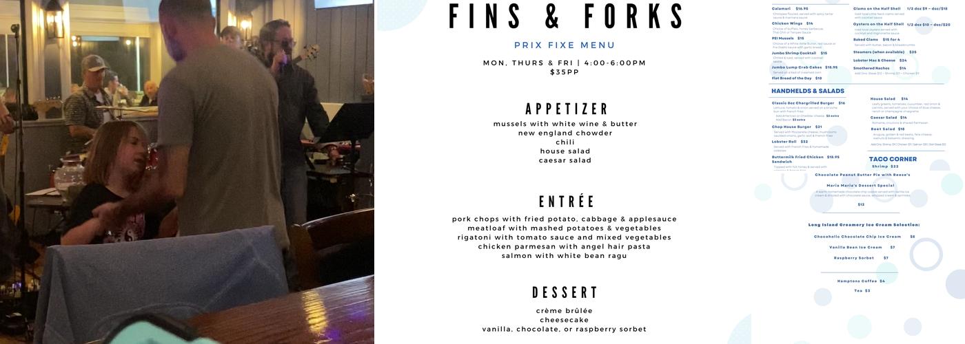 Fins and Forks Menu