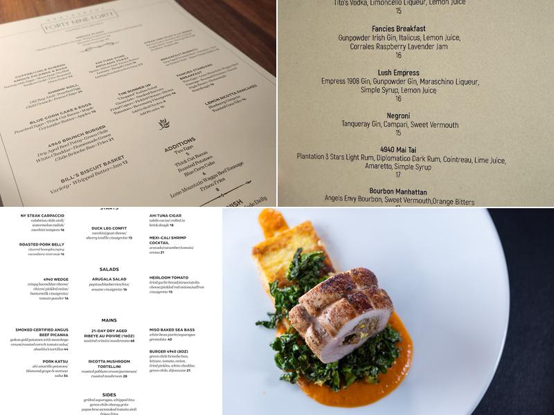 Forty Nine Forty Menu