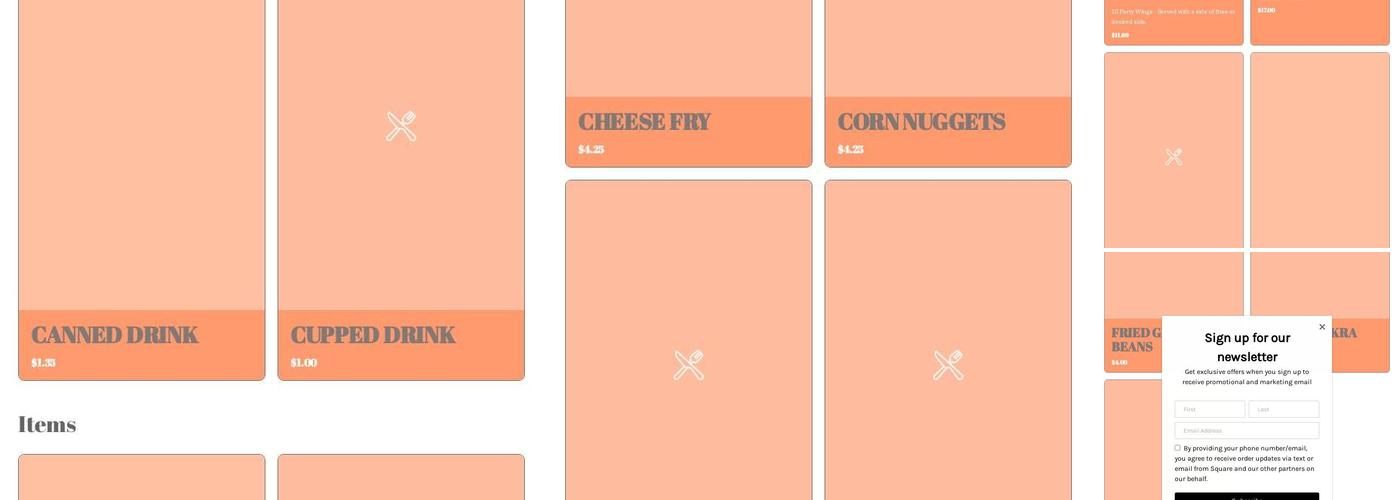 Cosmic Creations Wings & More LLC Menu