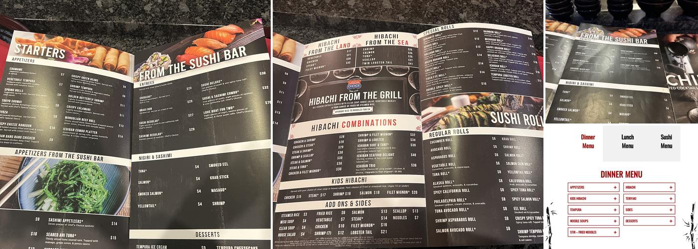 Ichiban Japanese Steakhouse Menu