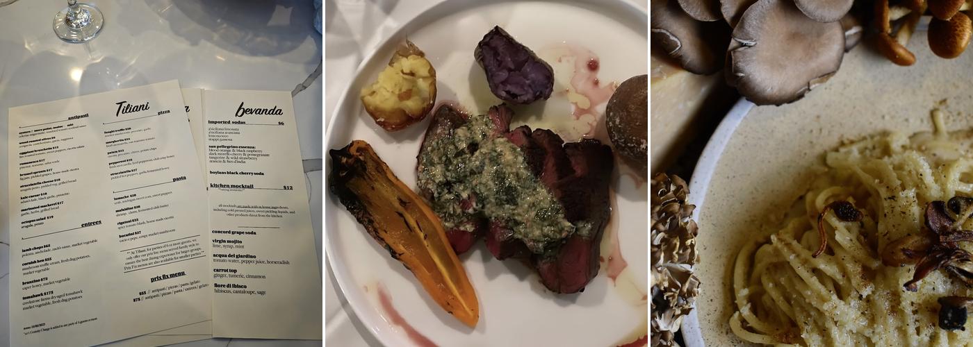 Tiliani Italian Restaurant Menu