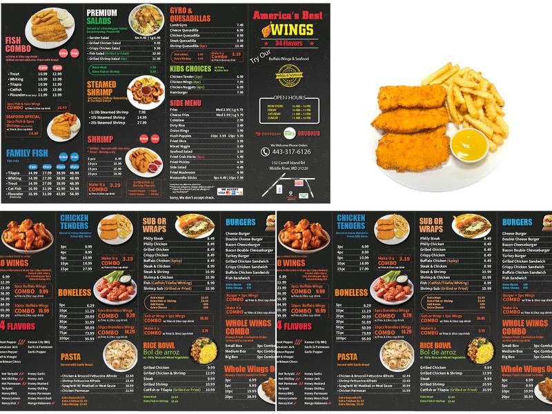 America's Best Wings Menu
