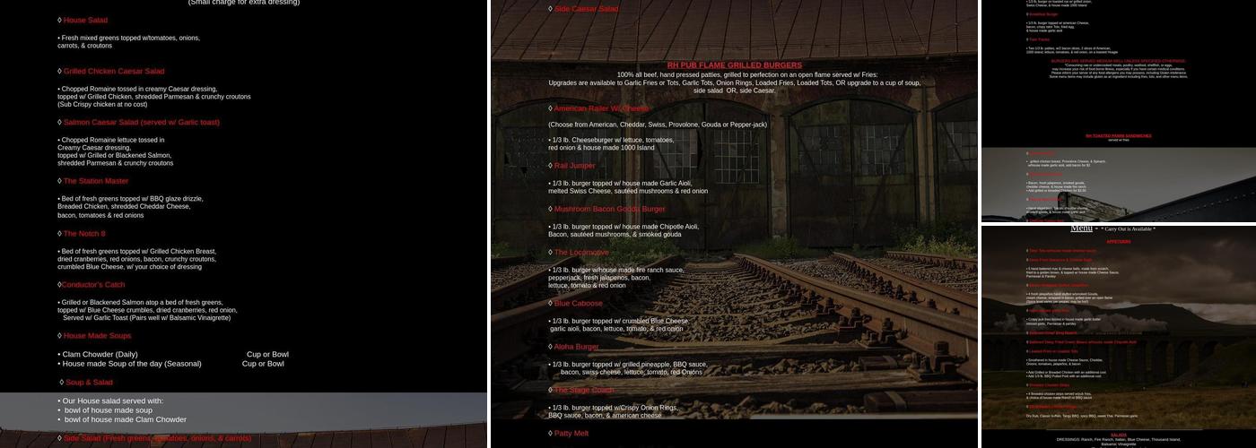 R.H. Pub & Grill Inc, Brookings OR Menu