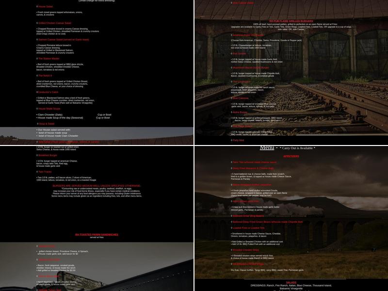 R.H. Pub & Grill Inc, Brookings OR Menu