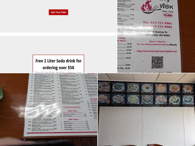 Flaming Wok Menu