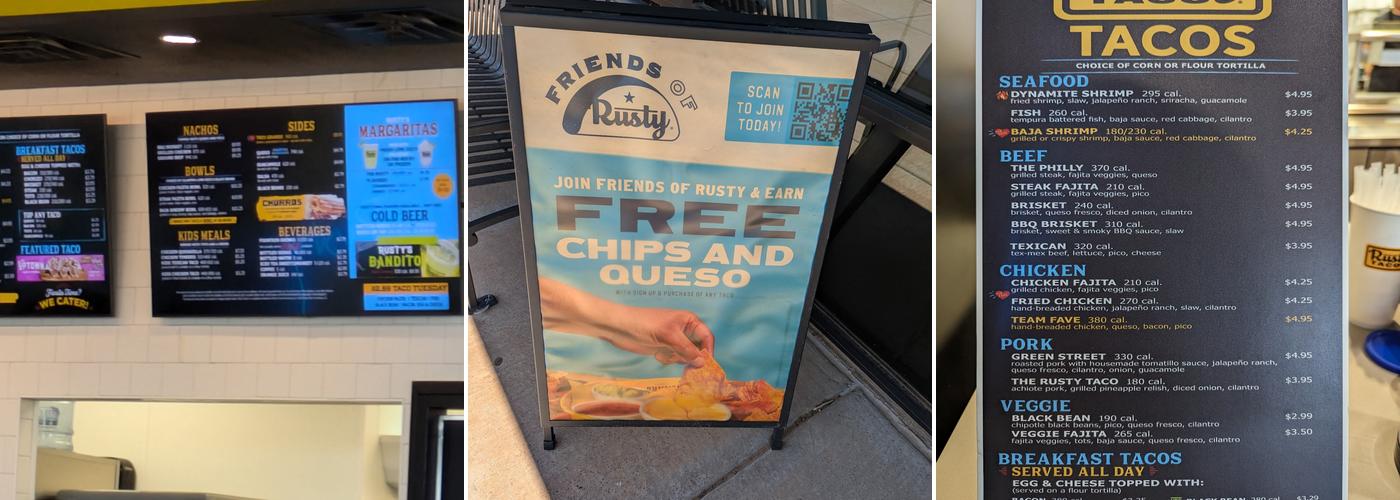 Rusty Taco Menu