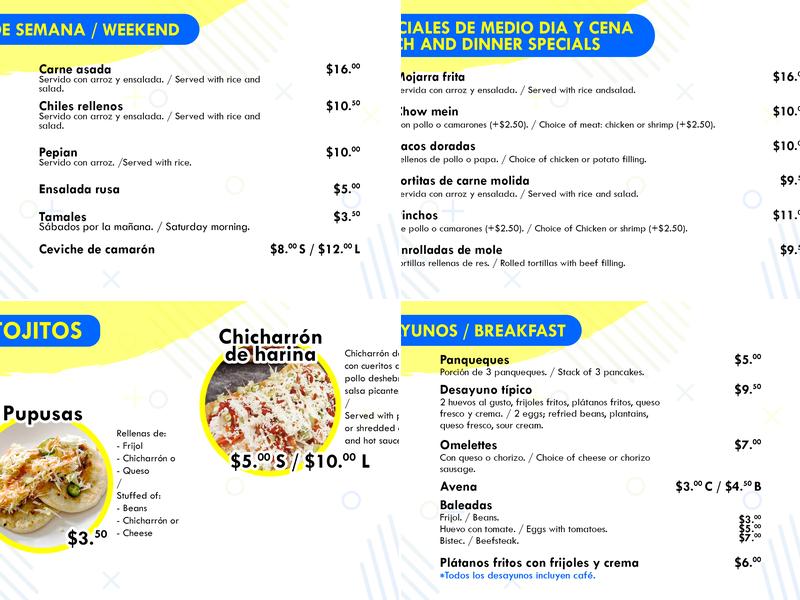 Antojitos Nila Menu