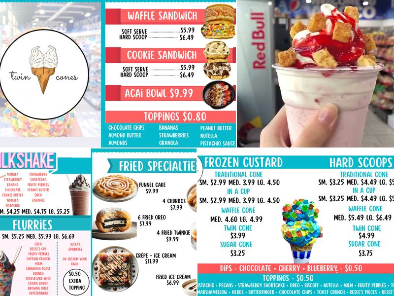 Twin Cones Menu