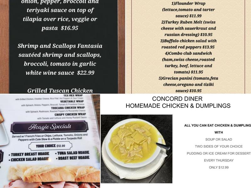 Concord Diner Menu