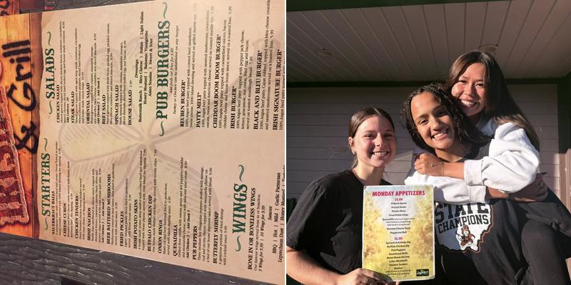 Irish Square Menu
