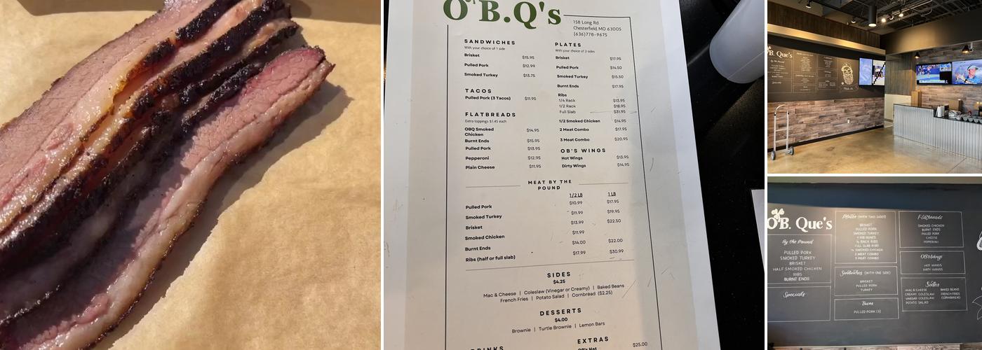 O'B Que's Menu