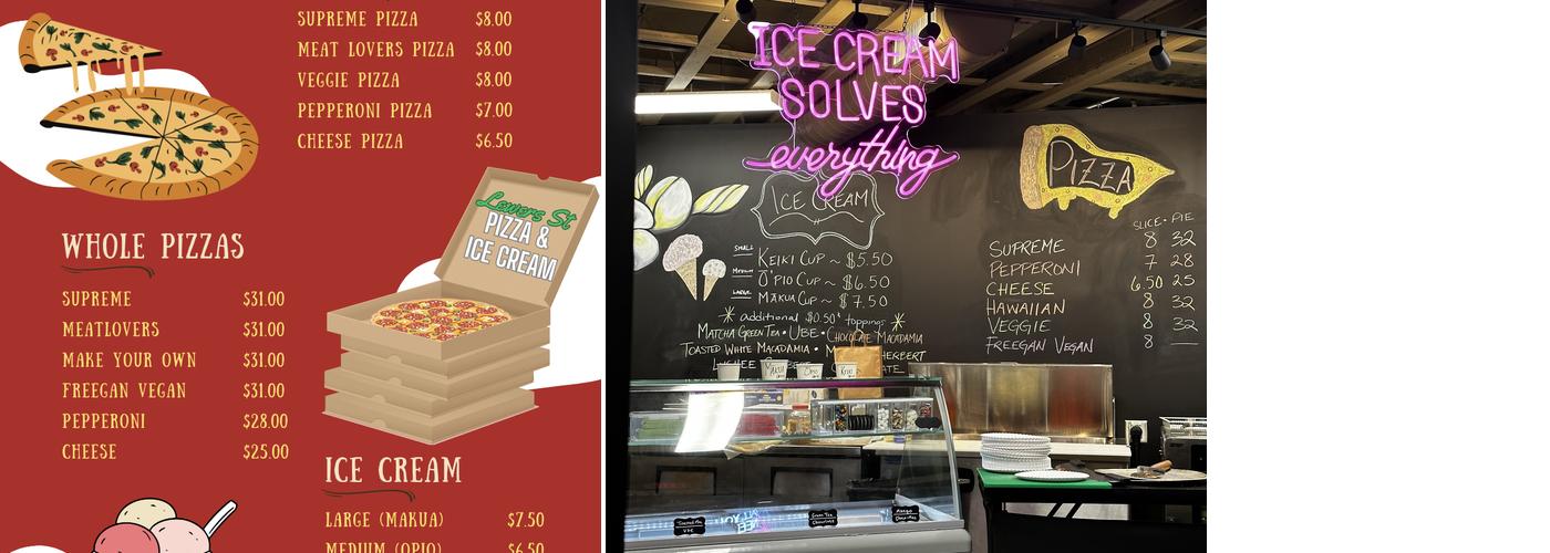Lewers Street Pizza & Ice Cream Menu