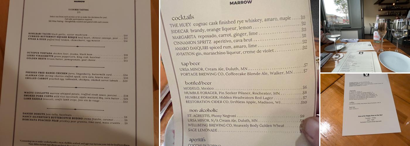 Marrow Menu