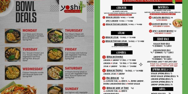 Yoshi Hibachi Grille Menu