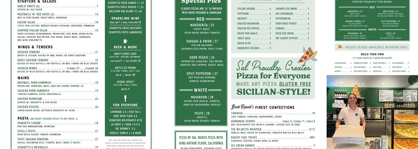 Pizza By Sal Menu