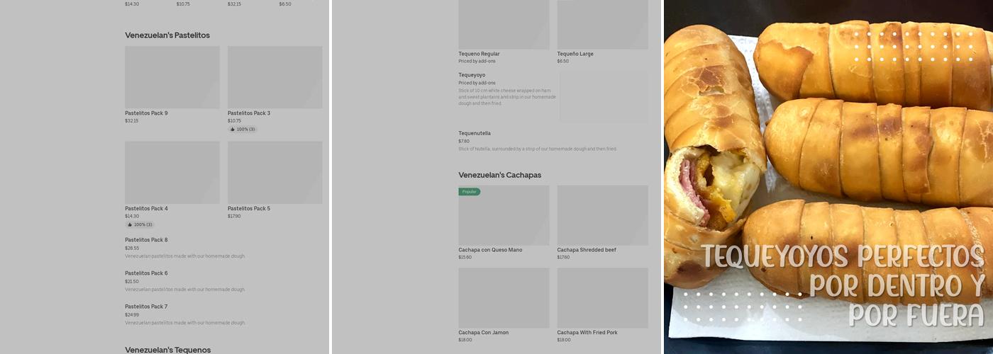 Canaima Pastelitos Menu