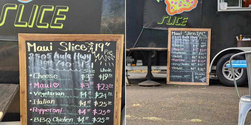 Maui Slice Menu
