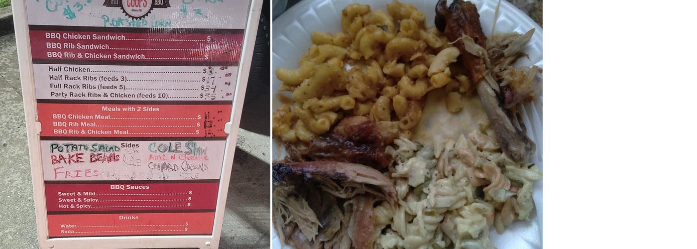 Coops Pit BBQ Menu